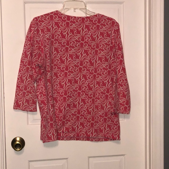 Alfred Dunner Acopulco Octopus Knit 3/4 sleeve tee - Picture 4 of 5